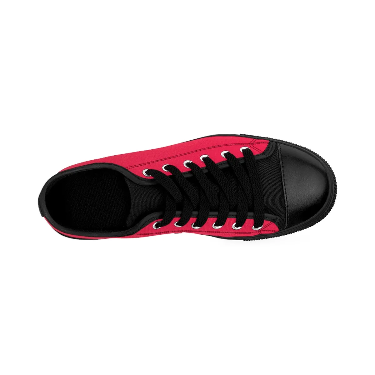 Red Women's Low Top Sneakers, Solid Color Designer Low Top Women's Sneakers Running Shoes