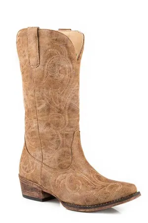 Roper Riley Womens Tan Faux Leather Cowboy Boots Style 09-021-1566-2024