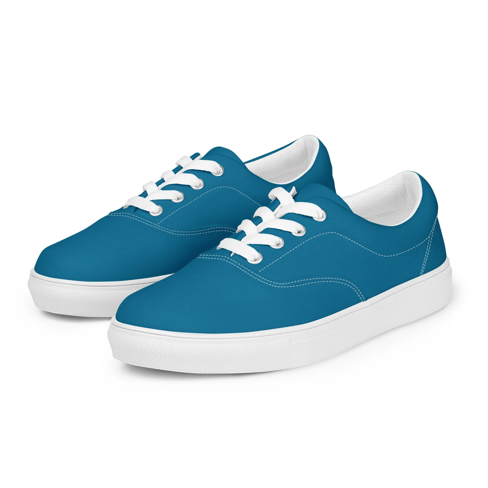 Royal Blue Men's Low Tops, Solid Royal Blue Color Best Designer Men’s Lace-up Canvas Shoes (US Size: 5-13)