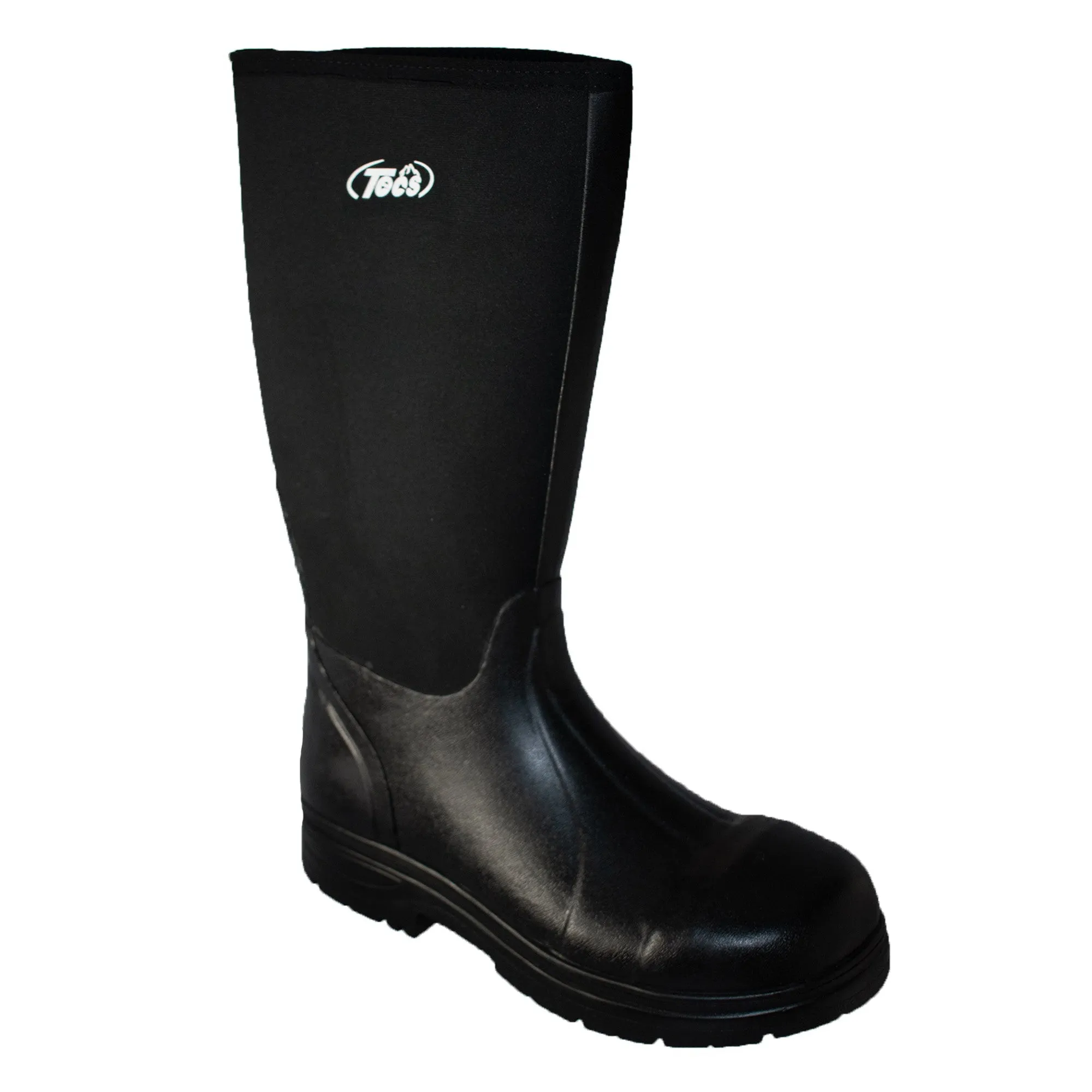 Rubber Boots: Men's 14" Neoprene/Rubber Boot- Black [Steel Toe]