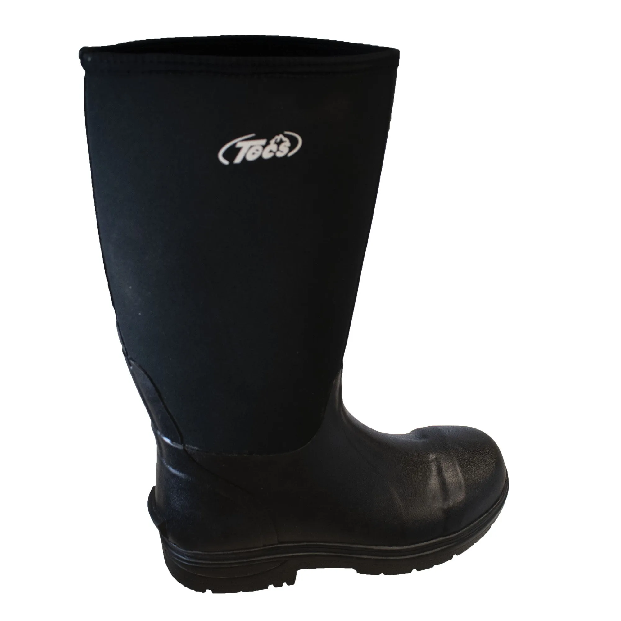 Rubber Boots: Men's 14" Neoprene/Rubber Boot- Black [Steel Toe]