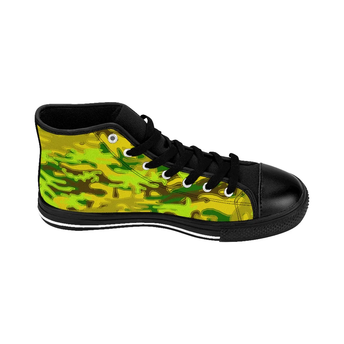 Sand Brown Camo High Tops, Green Camouflage Army Military Print Men's High-top Sneakers Shoes