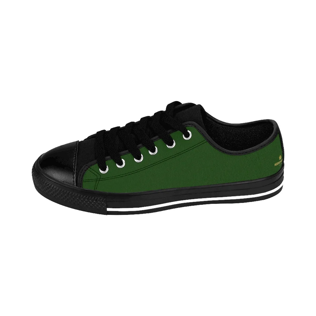 Seattle Green Men's Low Tops, Seattle Style Emerald Green Solid Color Sneakers Running Tennis Shoes