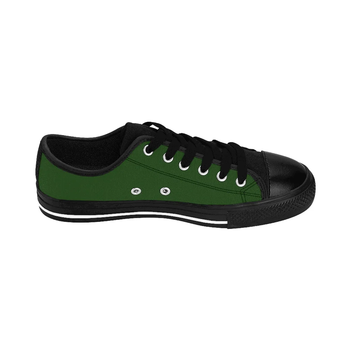 Seattle Green Men's Low Tops, Seattle Style Emerald Green Solid Color Sneakers Running Tennis Shoes