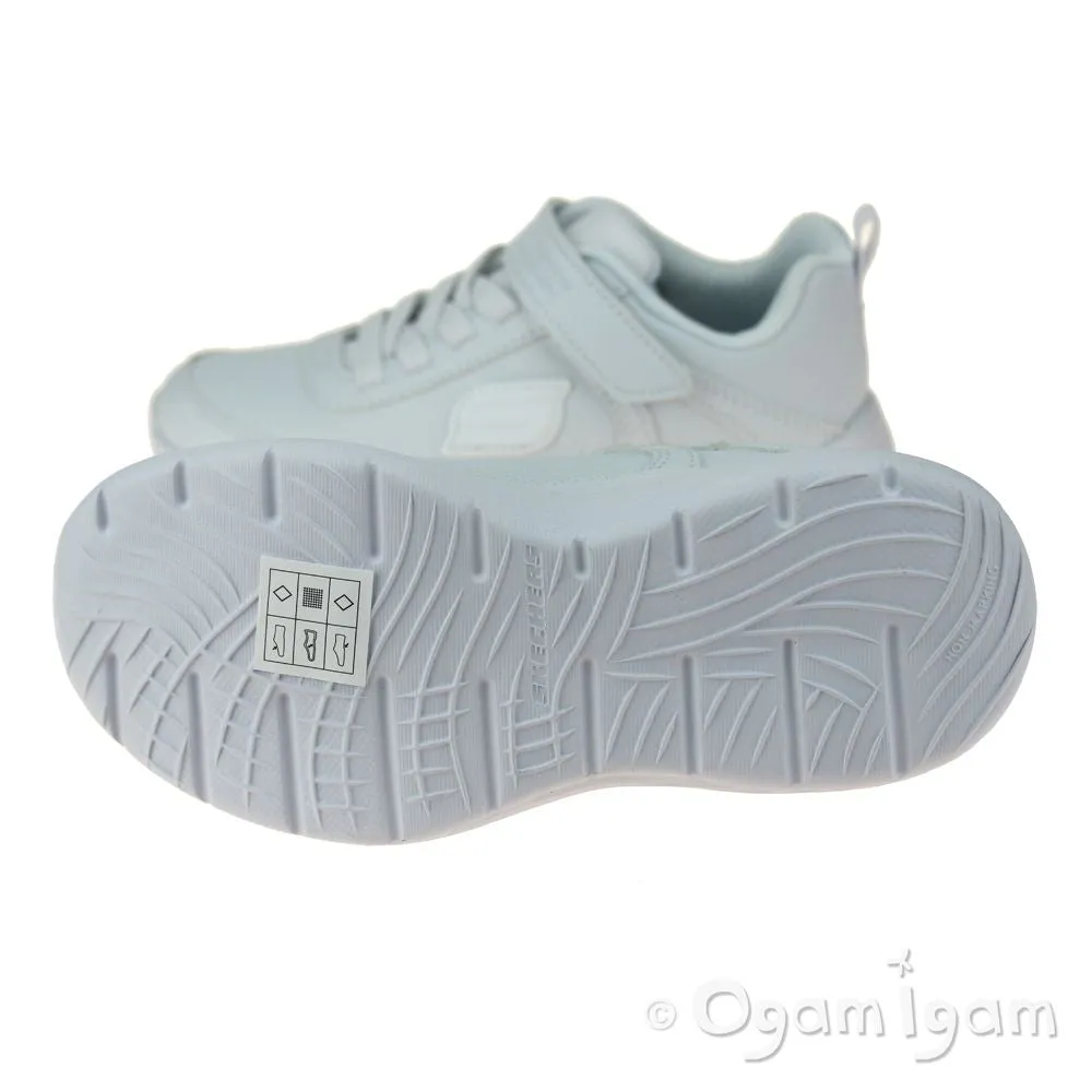 Skechers Dyna-Lite School Sprints Boys White School Trainer