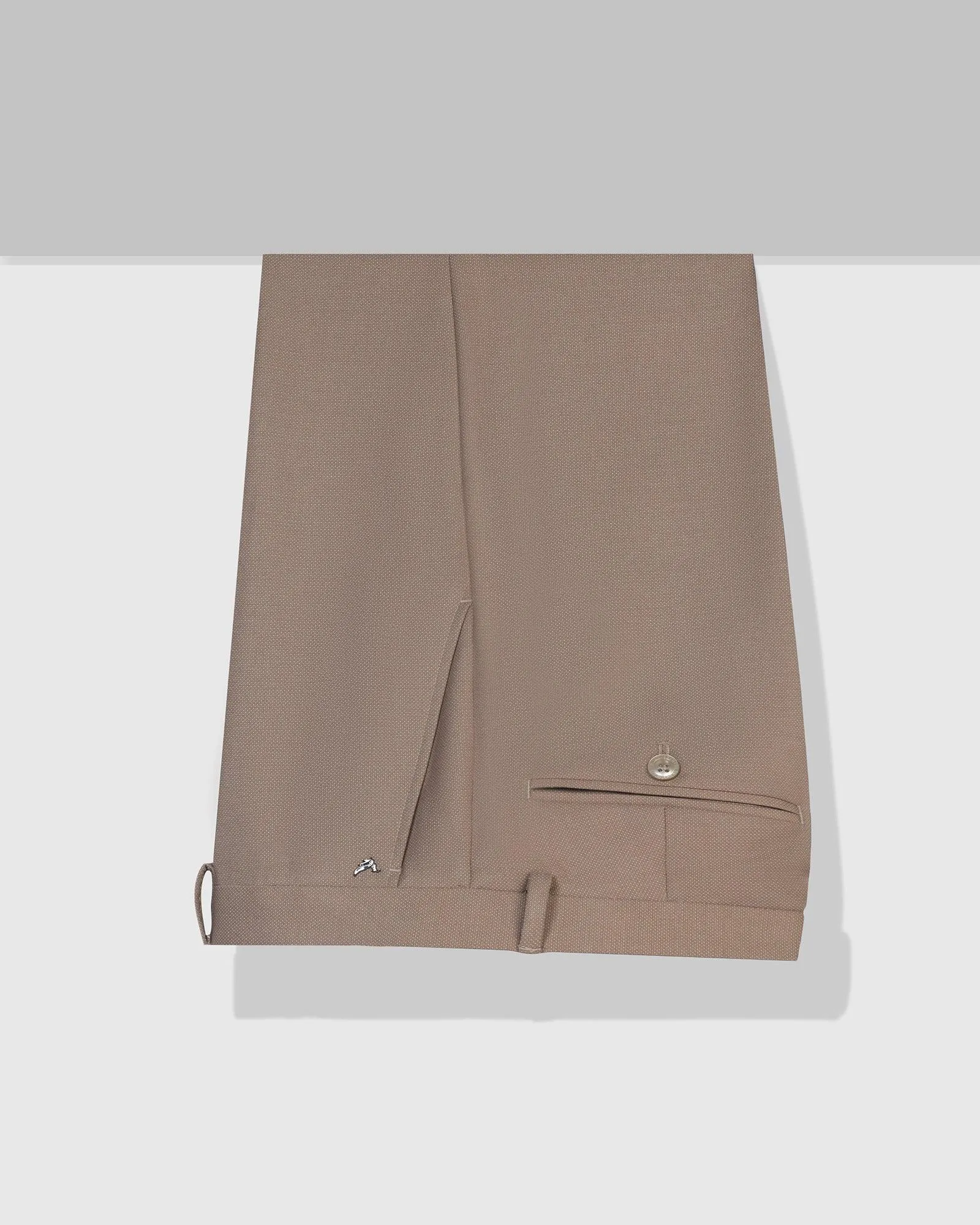 Slim Comfort B-95 Formal Beige Textured Trouser - Iron