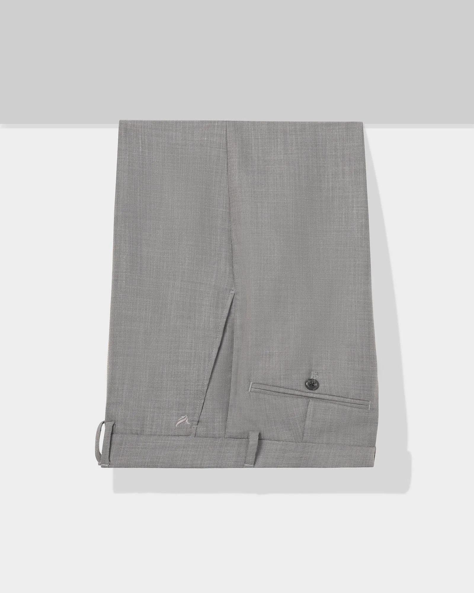 Slim Comfort B-95 Formal Grey Solid Trouser - Marina