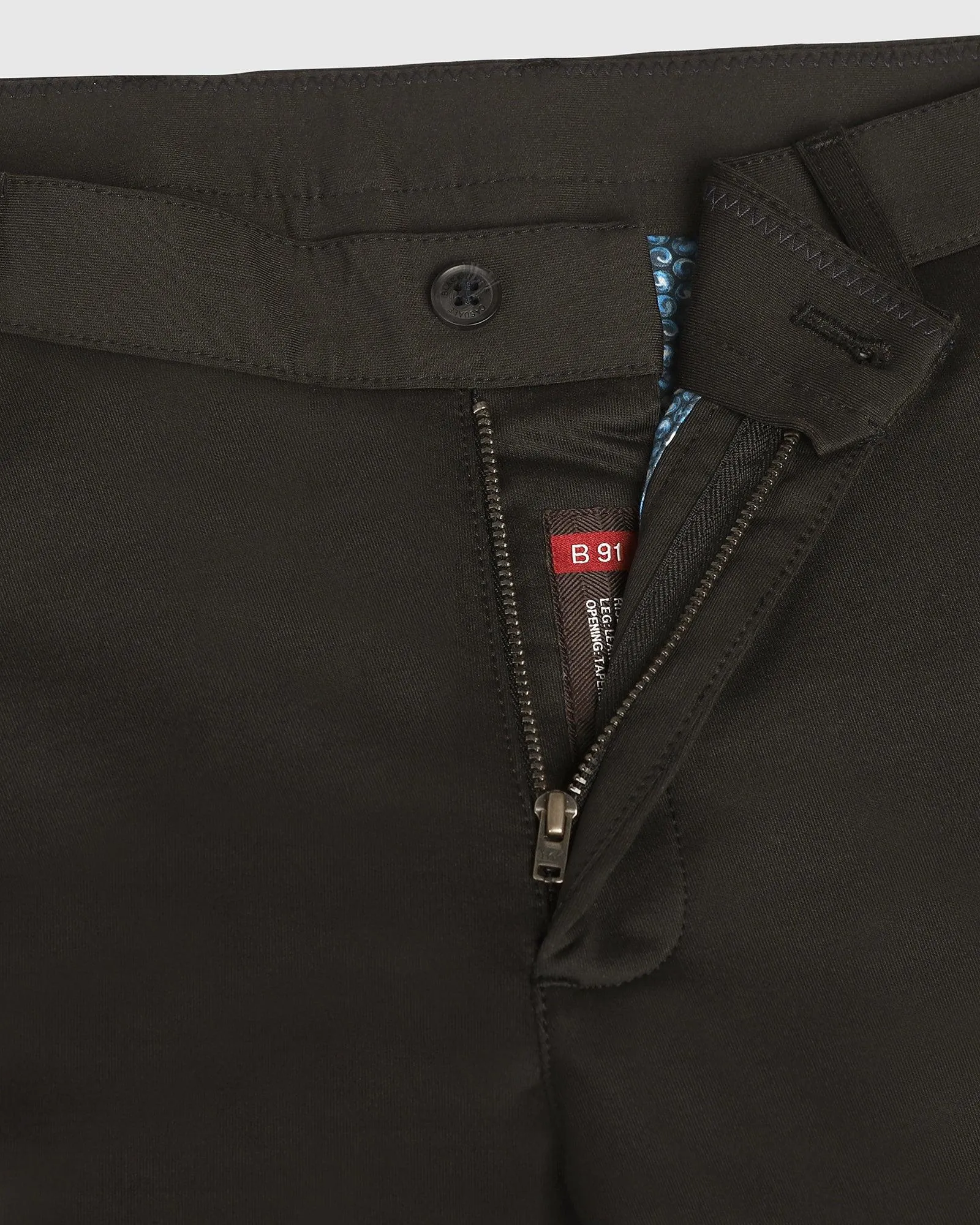 Slim Fit B-91 Casual Black Solid Khakis - Hector