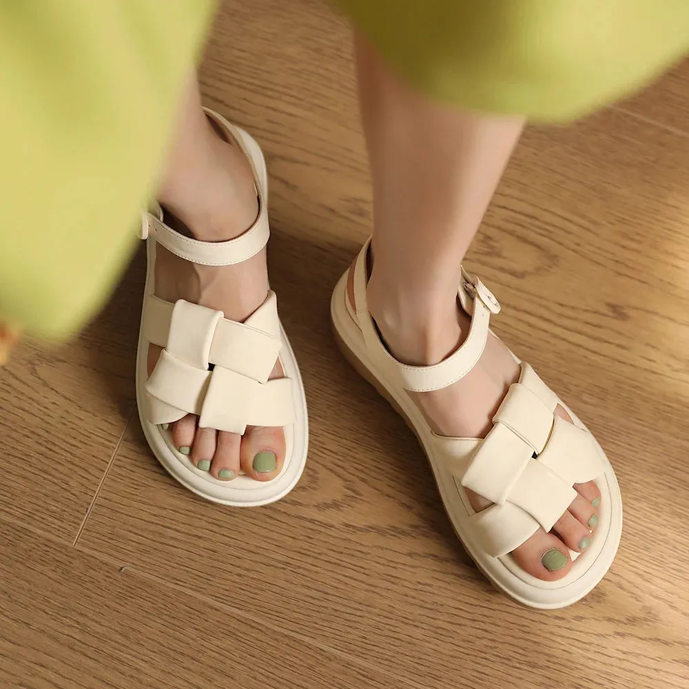 Sohiwoo Women's Shoes Beach Summer Sandals for Woman Platform Roman Style Green The Best Shoe Chic and Elegant Korea Trend Footwear