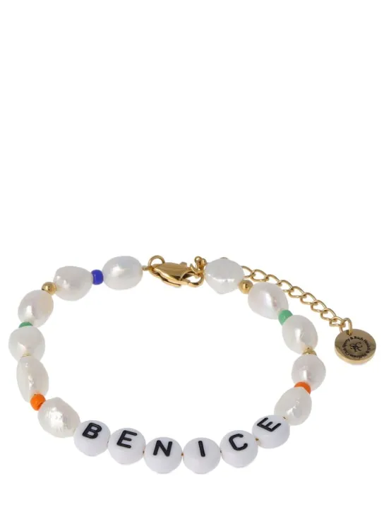 Sporty &amp; Rich   Be Nice faux pearl &amp; bead bracelet 