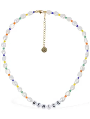 Sporty &amp; Rich   Be Nice faux pearl &amp; bead necklace 