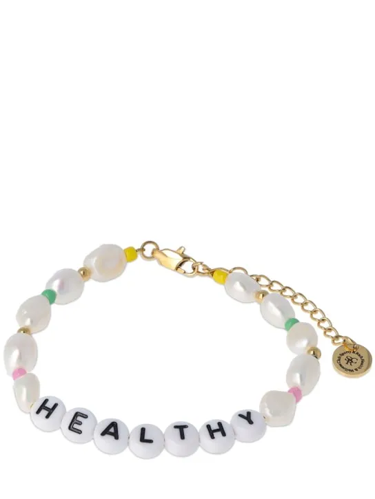 Sporty &amp; Rich   Healthy faux pearl &amp; bead bracelet 