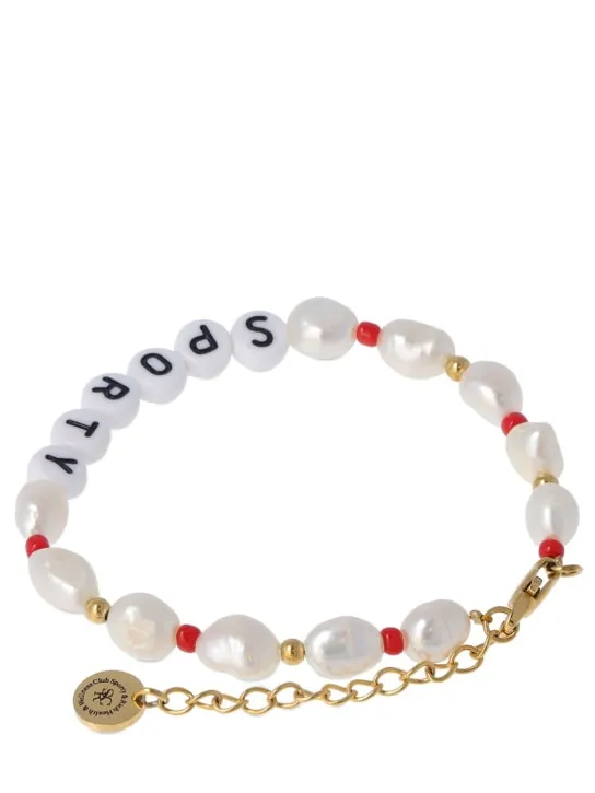 Sporty &amp; Rich   Sporty faux pearl &amp; bead bracelet 