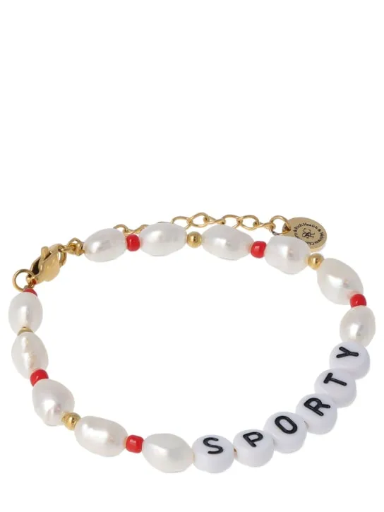 Sporty &amp; Rich   Sporty faux pearl &amp; bead bracelet 