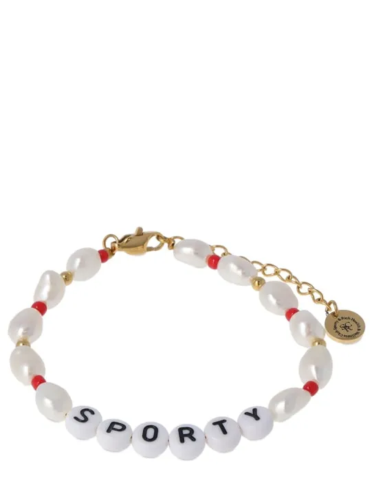 Sporty &amp; Rich   Sporty faux pearl &amp; bead bracelet 