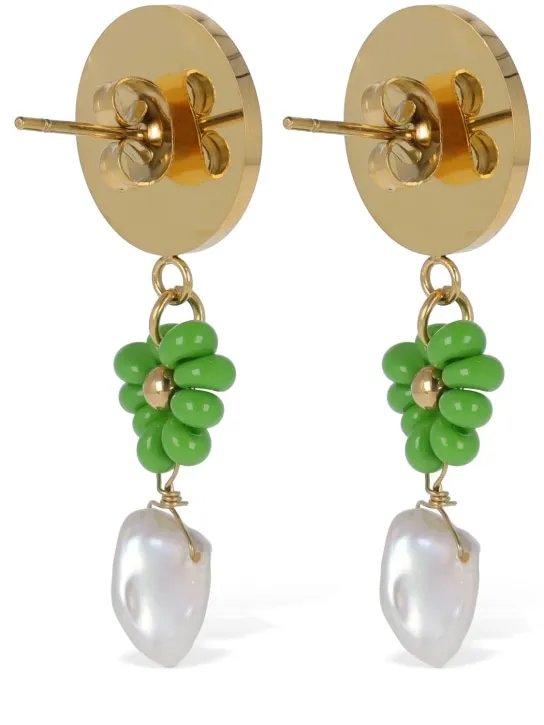 Sporty &amp; Rich   SRHWC Flower &amp; bead earrings 