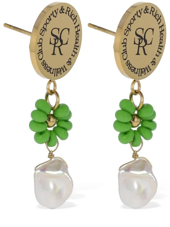 Sporty &amp; Rich   SRHWC Flower &amp; bead earrings 