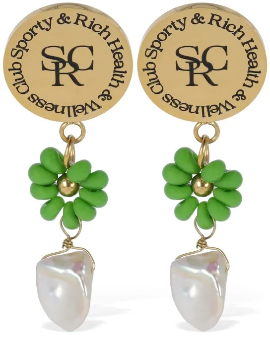 Sporty &amp; Rich   SRHWC Flower &amp; bead earrings 