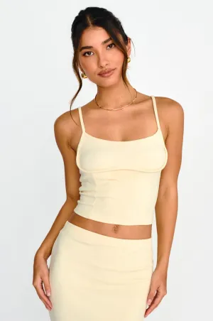 Strike A Pose Ribbed Crop Top Cream