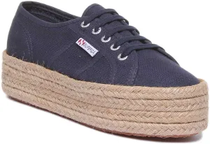 Superga 2790 Cotropew Espradrille Flatform In Navy