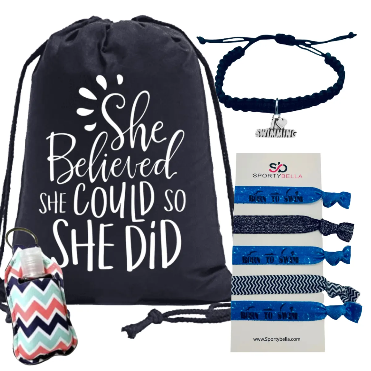 Swim Bracelet & Hair Ties Sportybag Bundle