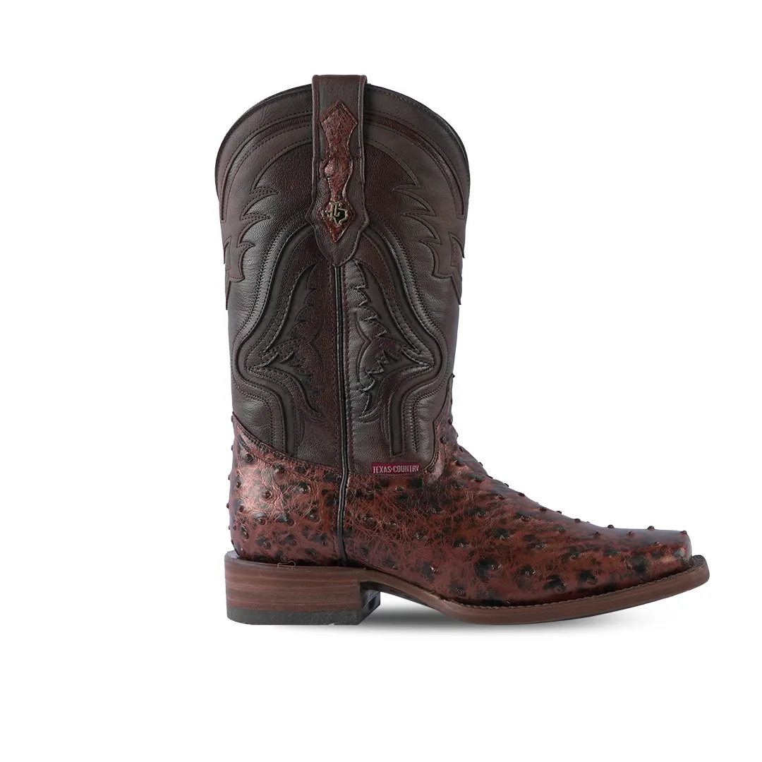 Texas Country Boot Ostrich Paris Rodeo Toe AV90