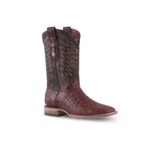 Texas Country Exotic Boot Lomo Caiman Brandy Square Toe LM10