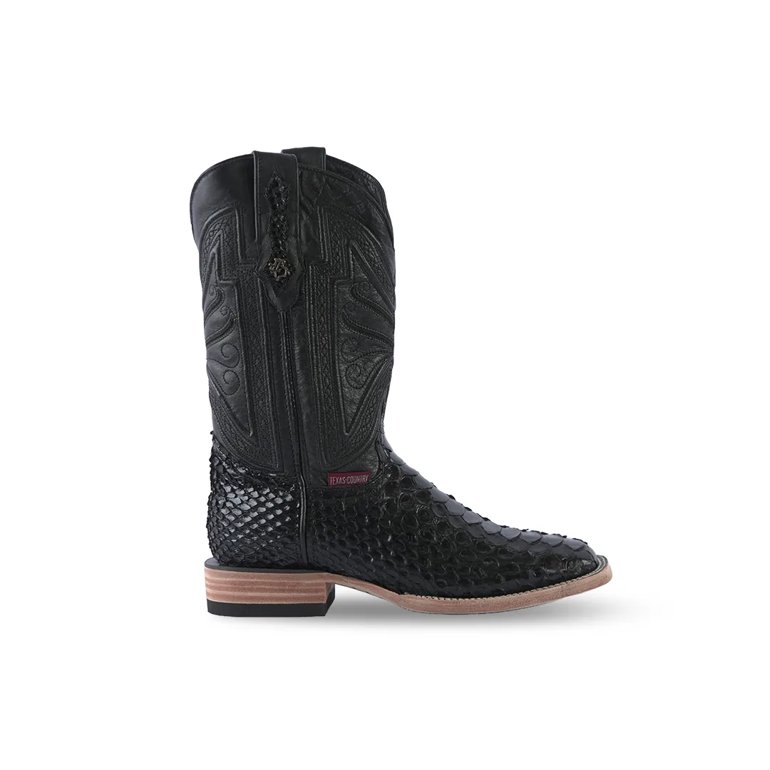 Texas Country Exotic Boot Python Jumbo Black PN30