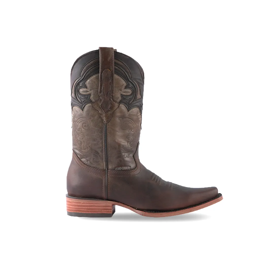 Texas Country Western Boot Azkar Tan Versy E905