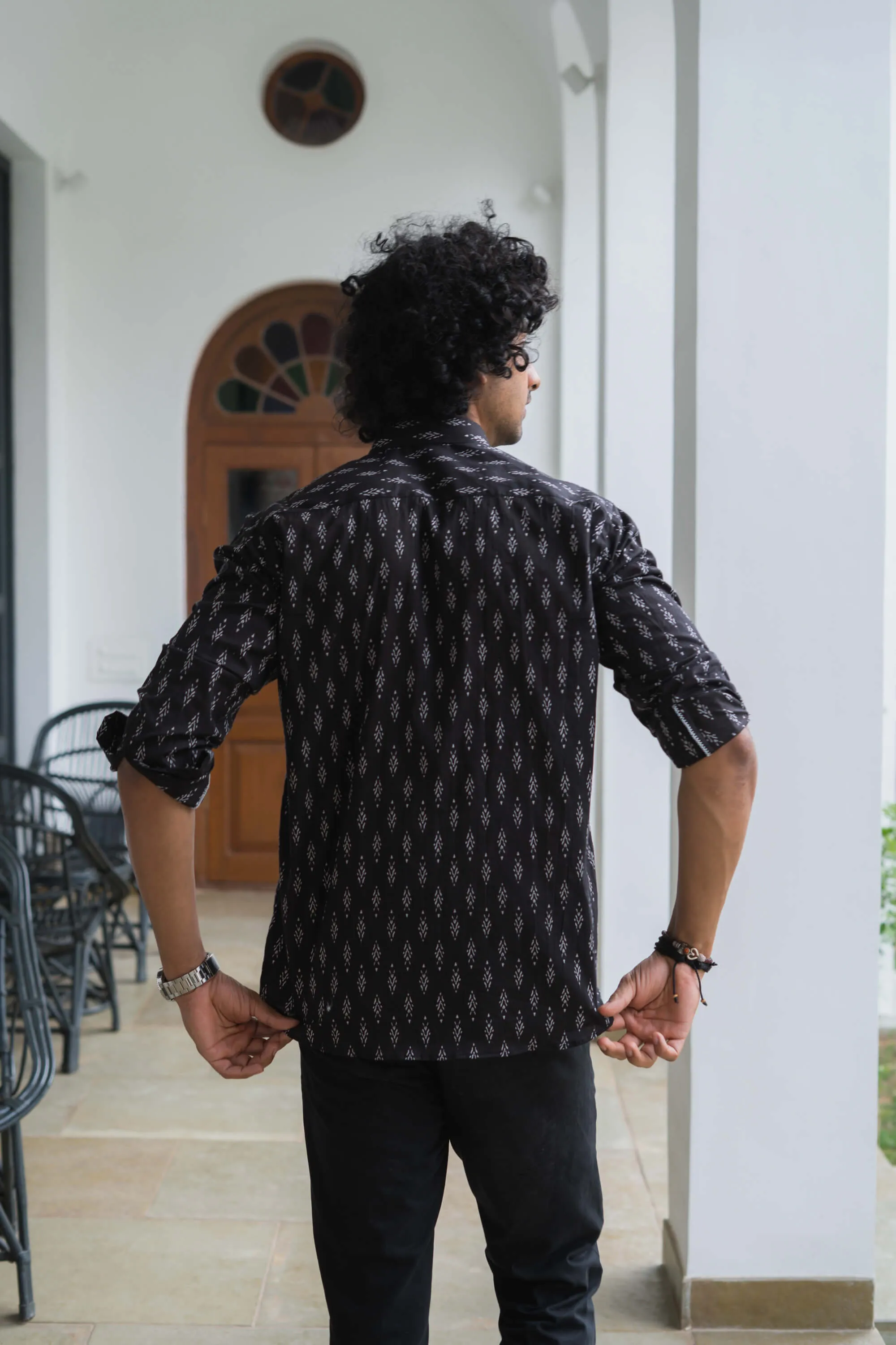 The Black Ikat Look Tribal Print Shirt