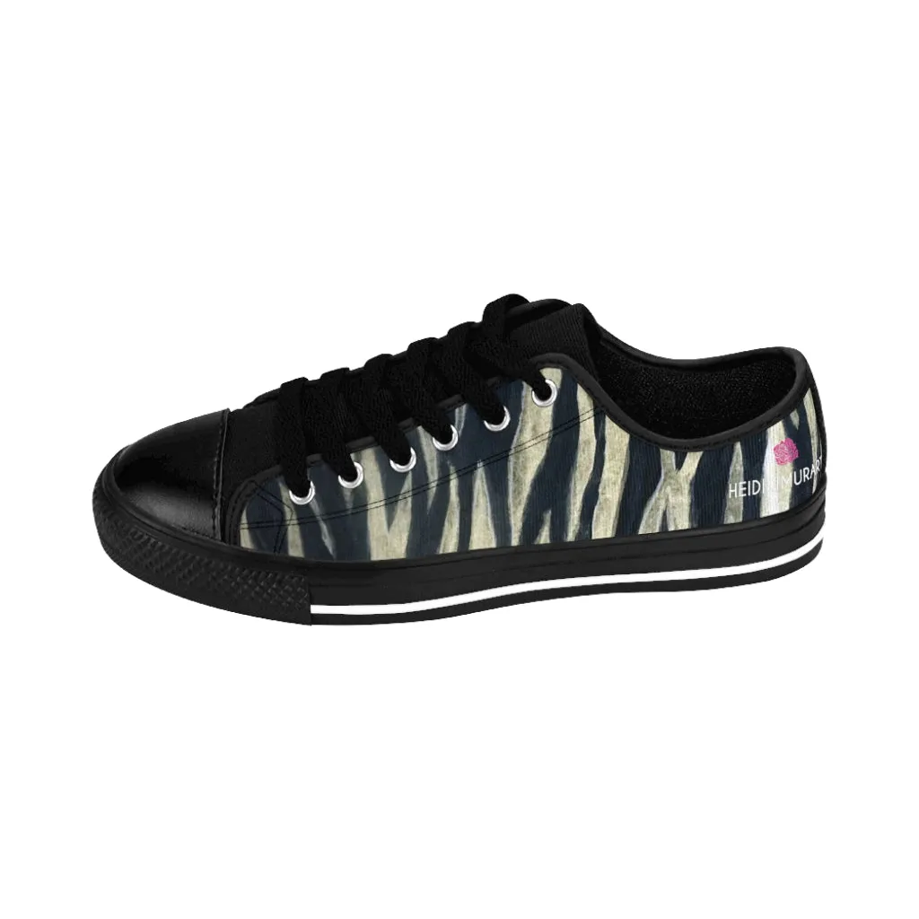 Tiger Striped Print Men's Sneakers, Designer Low Top Animal Print Shoes For Men (US Size: 7-14)