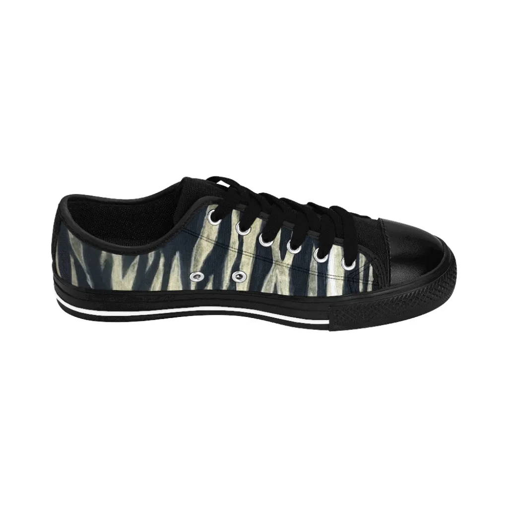 Tiger Striped Print Men's Sneakers, Designer Low Top Animal Print Shoes For Men (US Size: 7-14)