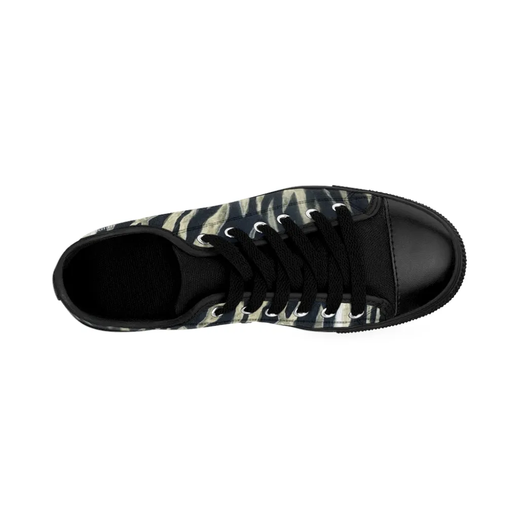 Tiger Striped Print Men's Sneakers, Designer Low Top Animal Print Shoes For Men (US Size: 7-14)