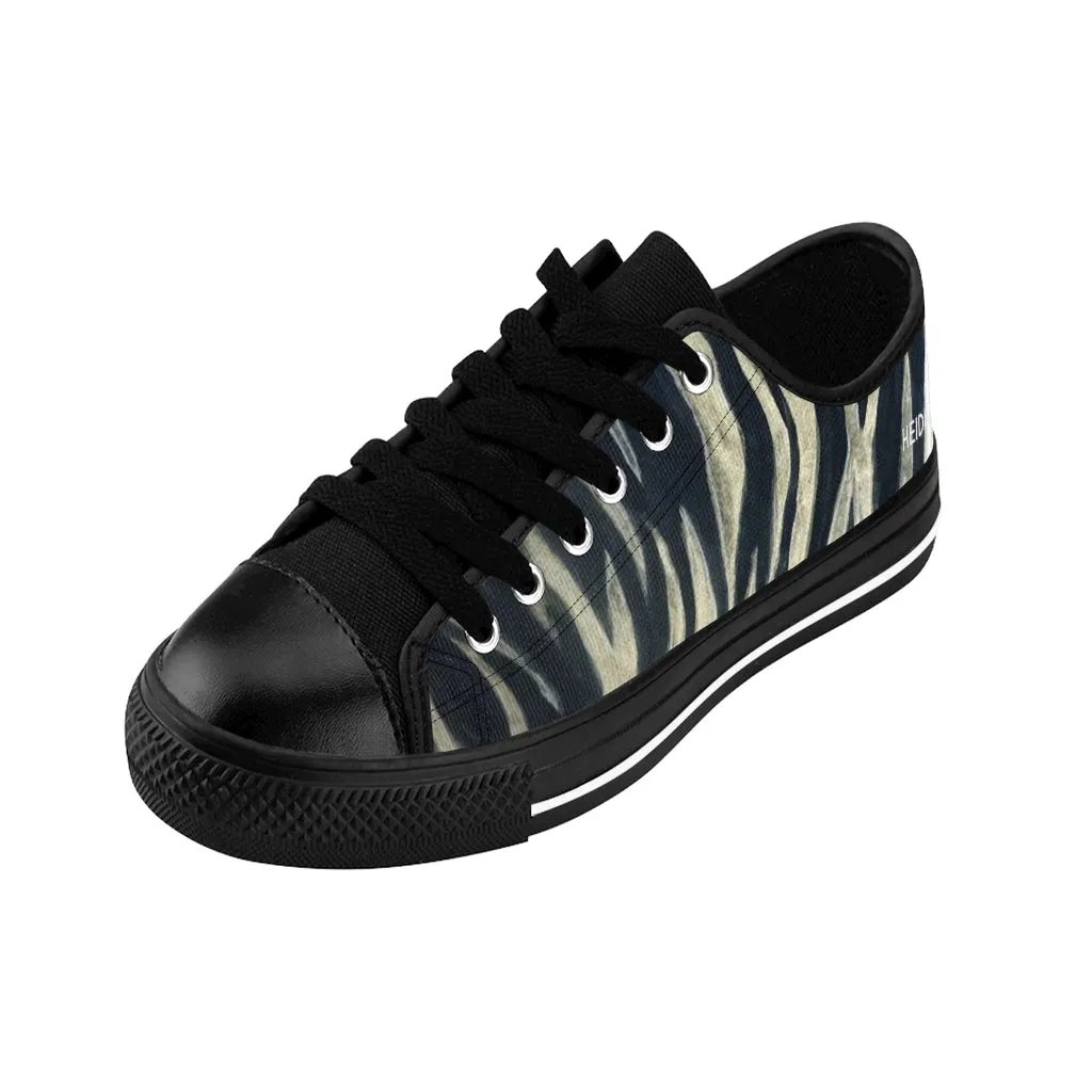 Tiger Striped Print Men's Sneakers, Designer Low Top Animal Print Shoes For Men (US Size: 7-14)