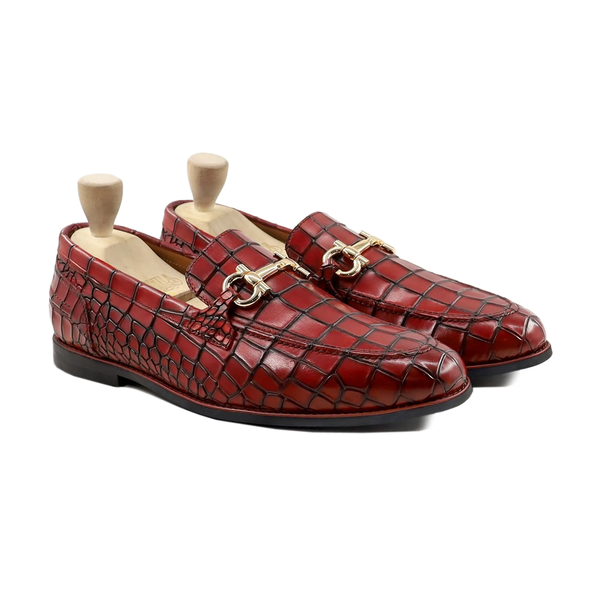 Tinowar - Men's Oxblood Color Calf Leather Loafer