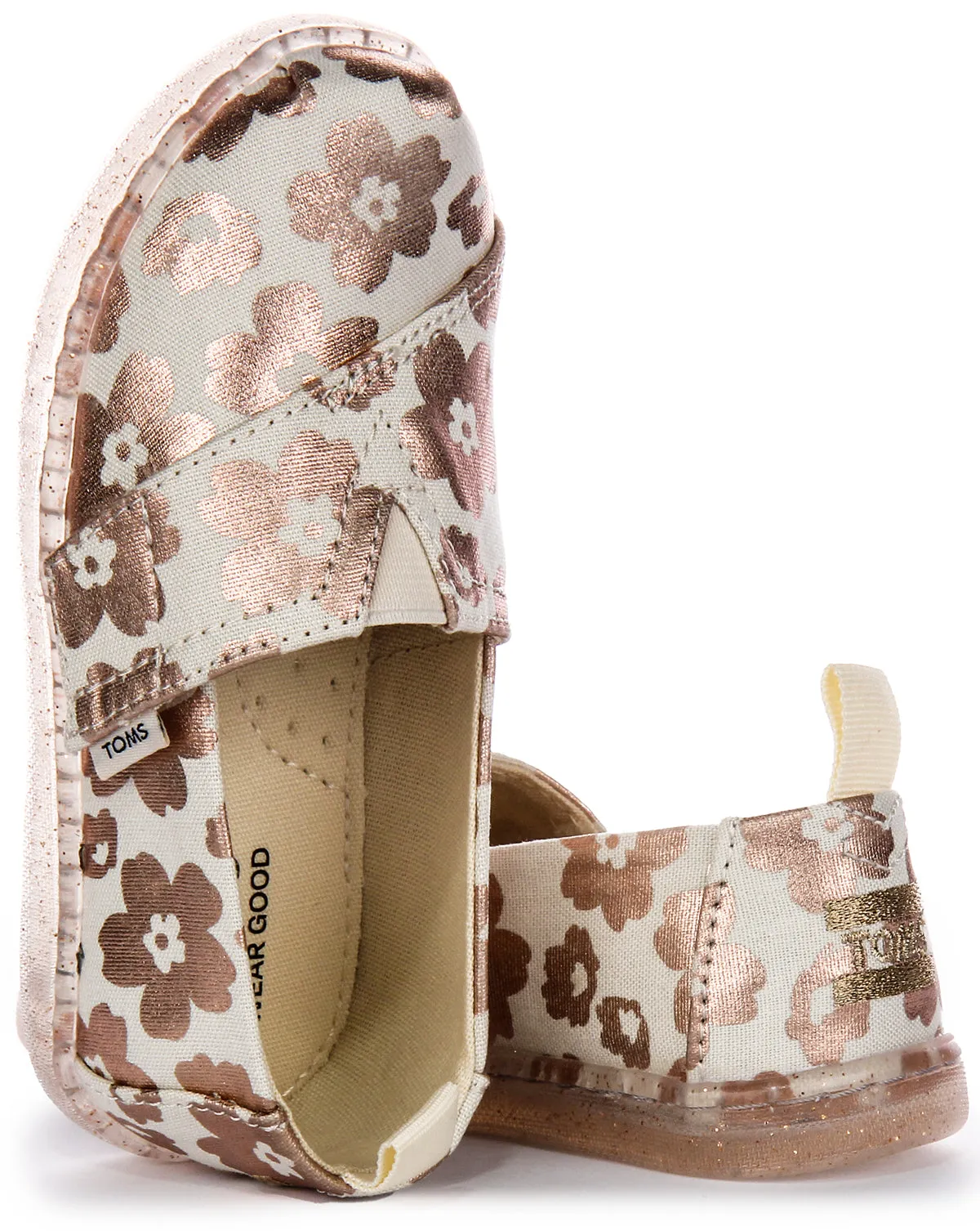 Toms Tiny Alpargata In Gold Flower For Toddler