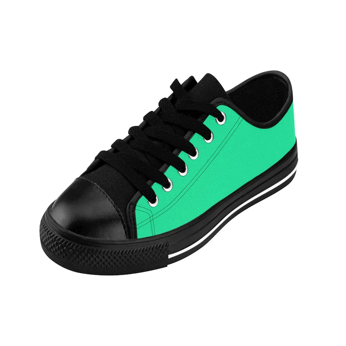 Turquoise Blue Ladies Sneakers, Solid Color Modern Premium Low Top Women's Running Shoes (US Size 6-12)