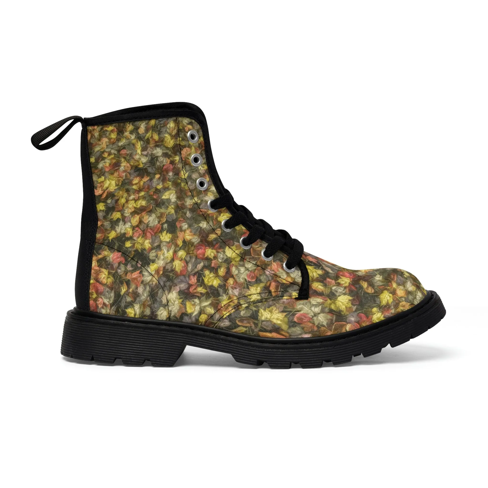 Van Gogh Leaves of Fall Women's Canvas Boots