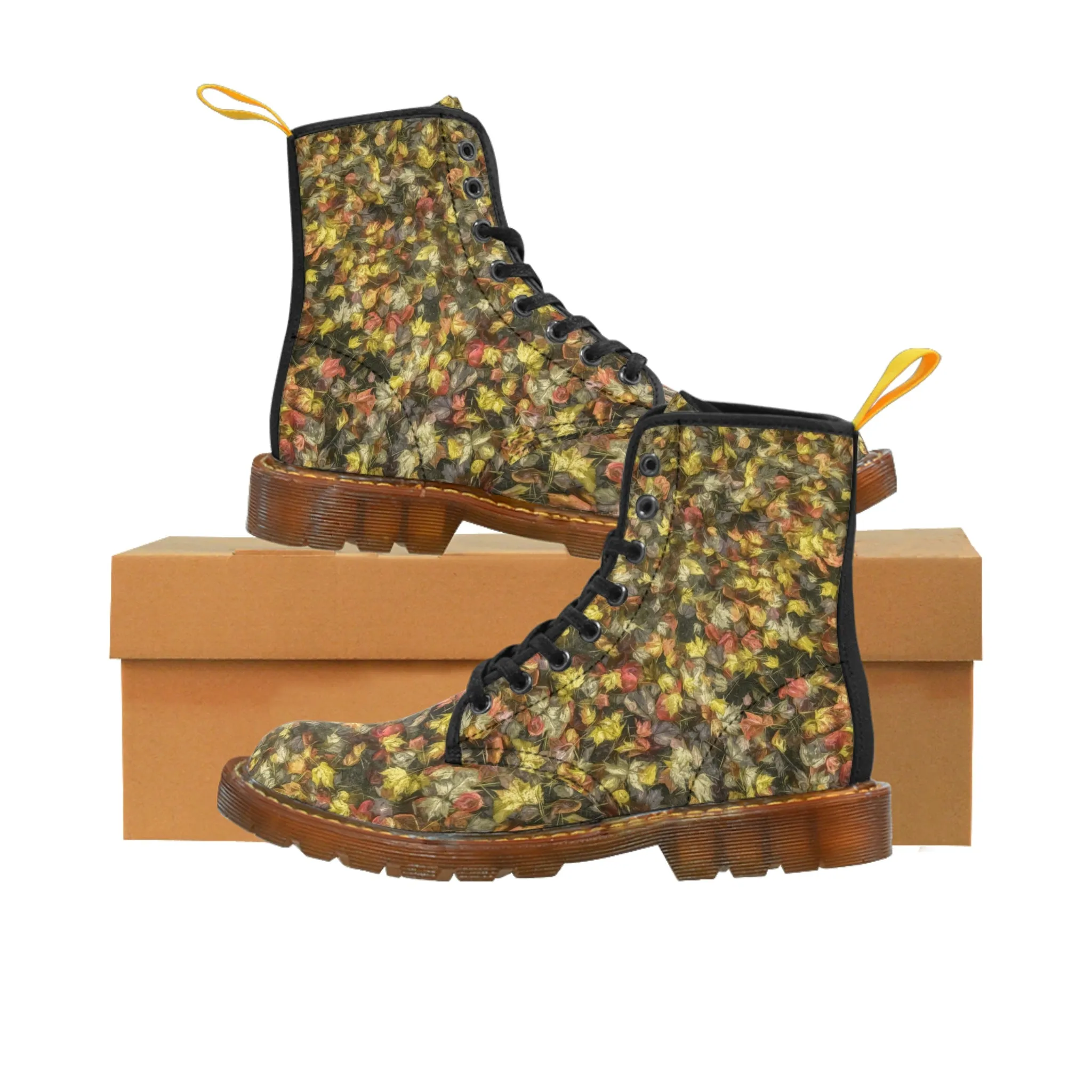 Van Gogh Leaves of Fall Women's Canvas Boots