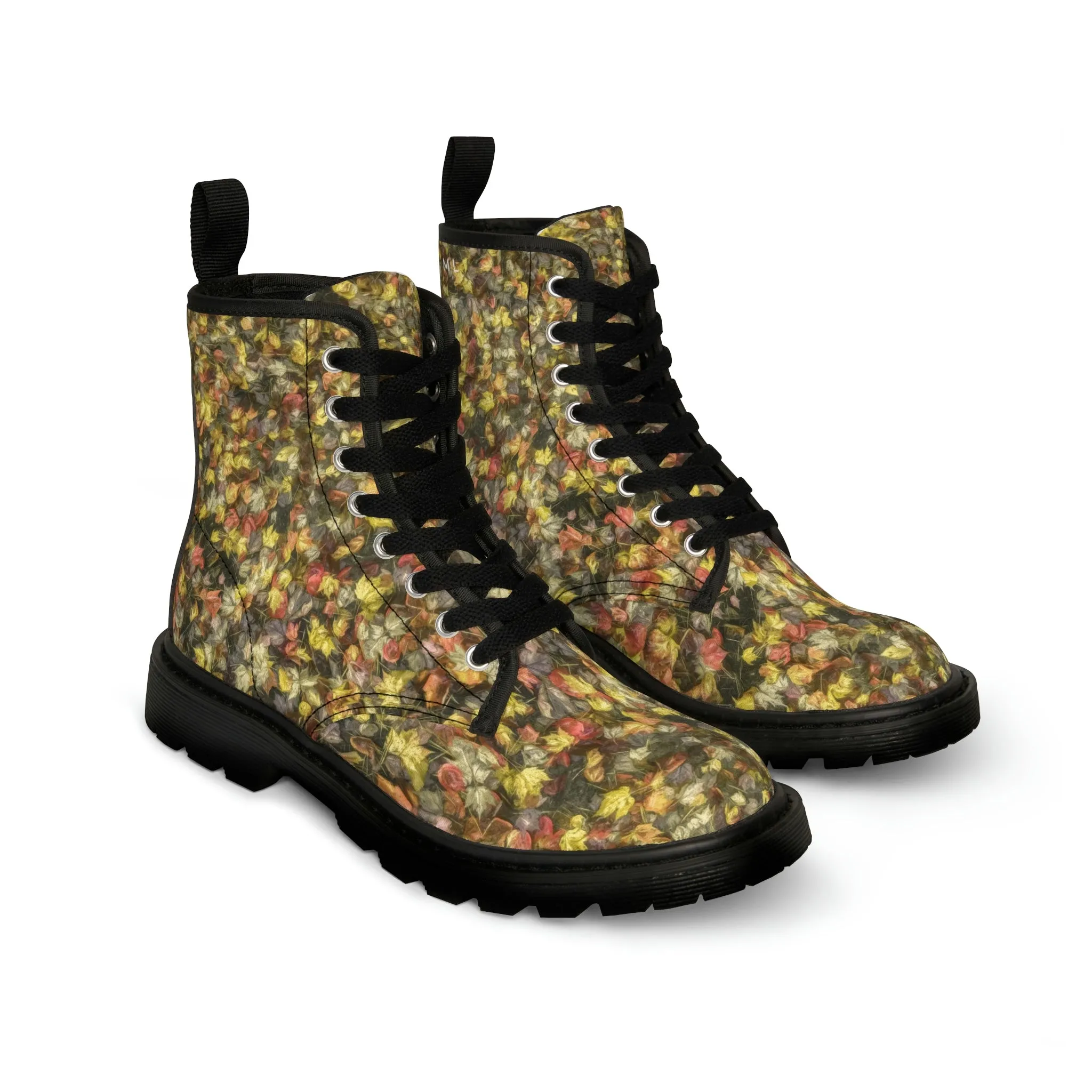 Van Gogh Leaves of Fall Women's Canvas Boots