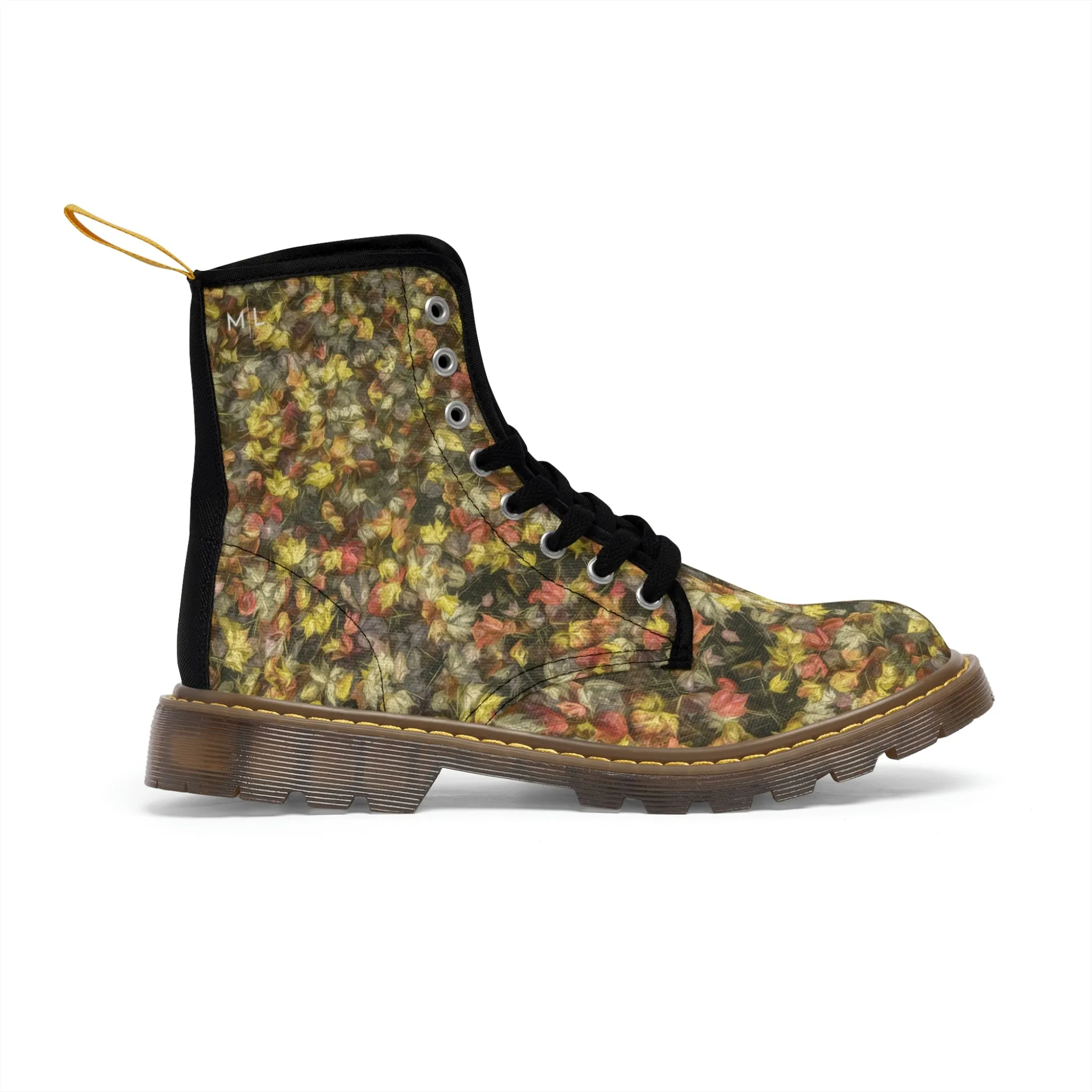 Van Gogh Leaves of Fall Women's Canvas Boots