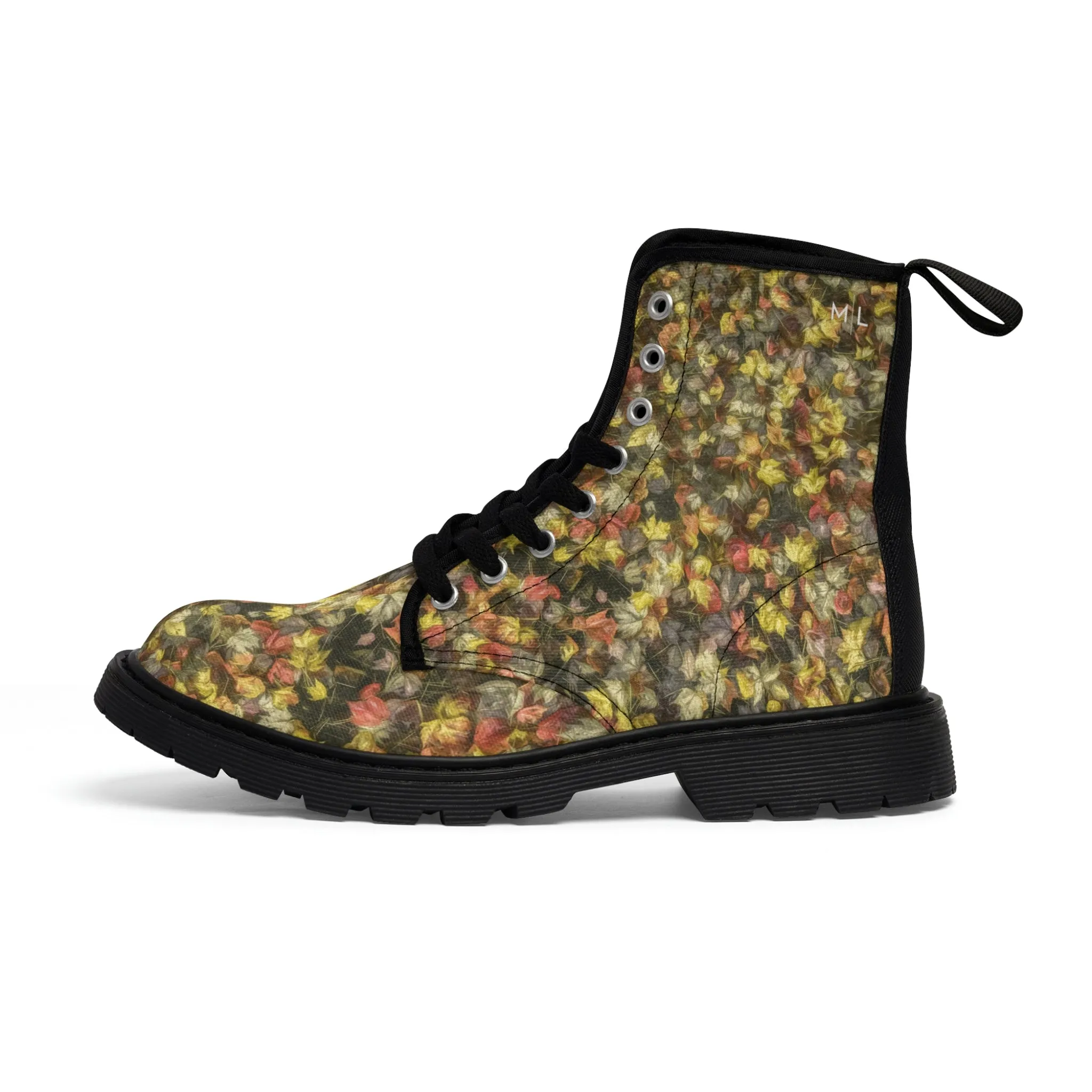 Van Gogh Leaves of Fall Women's Canvas Boots