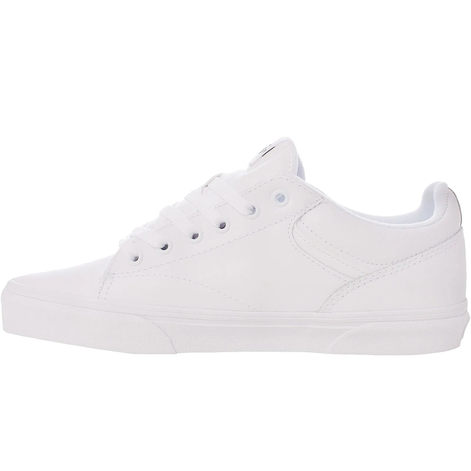 Vans Mens Seldan Tumbled Leather Trainers - White