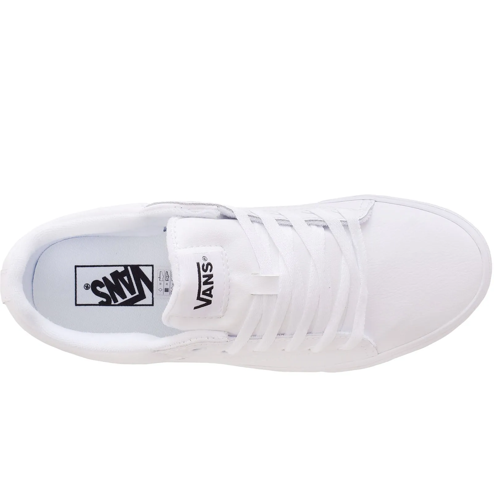 Vans Mens Seldan Tumbled Leather Trainers - White