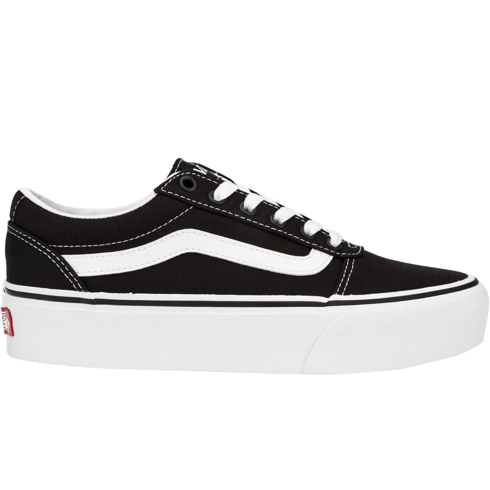 Vans Womens Ward Platform Canvas Trainers - Black