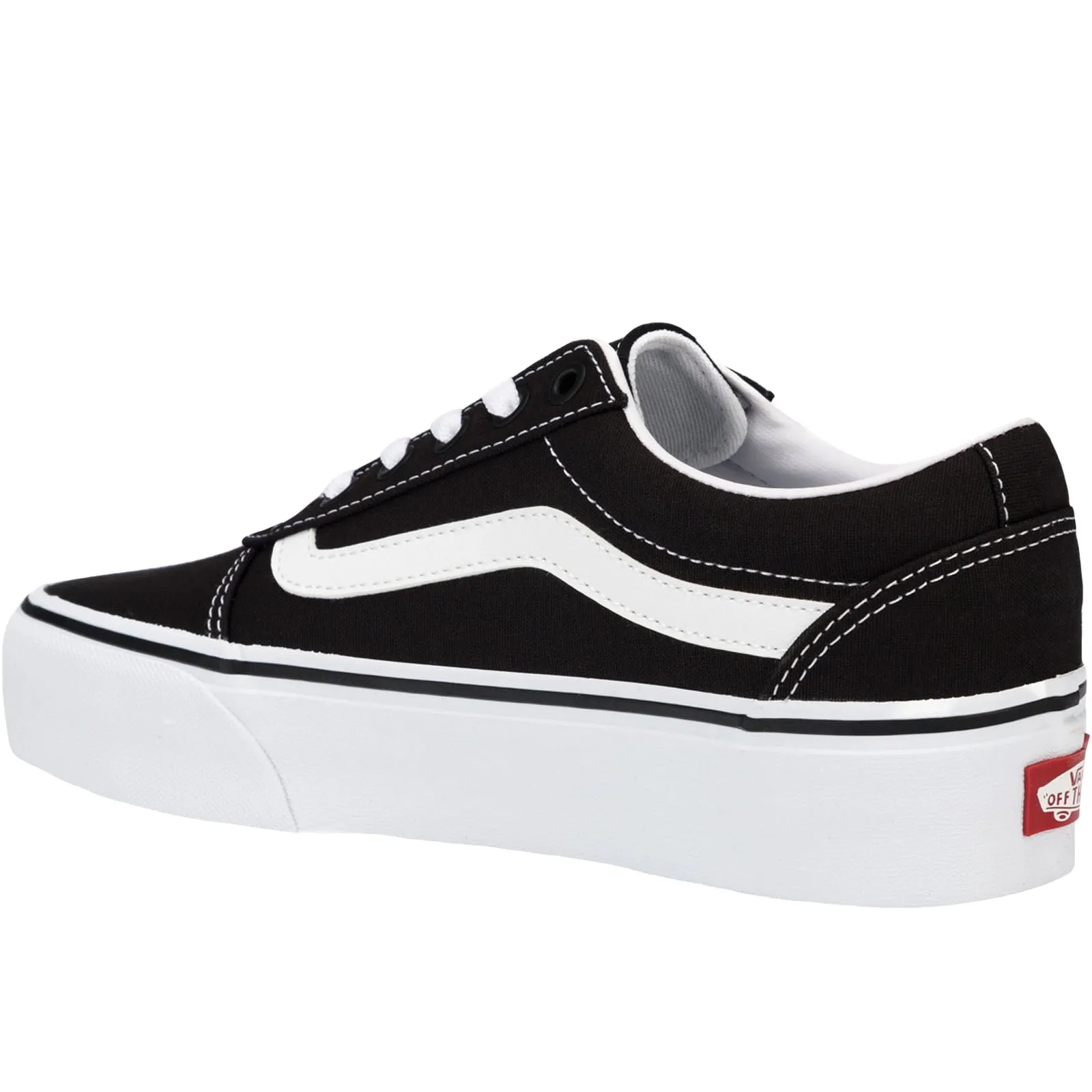 Vans Womens Ward Platform Canvas Trainers - Black