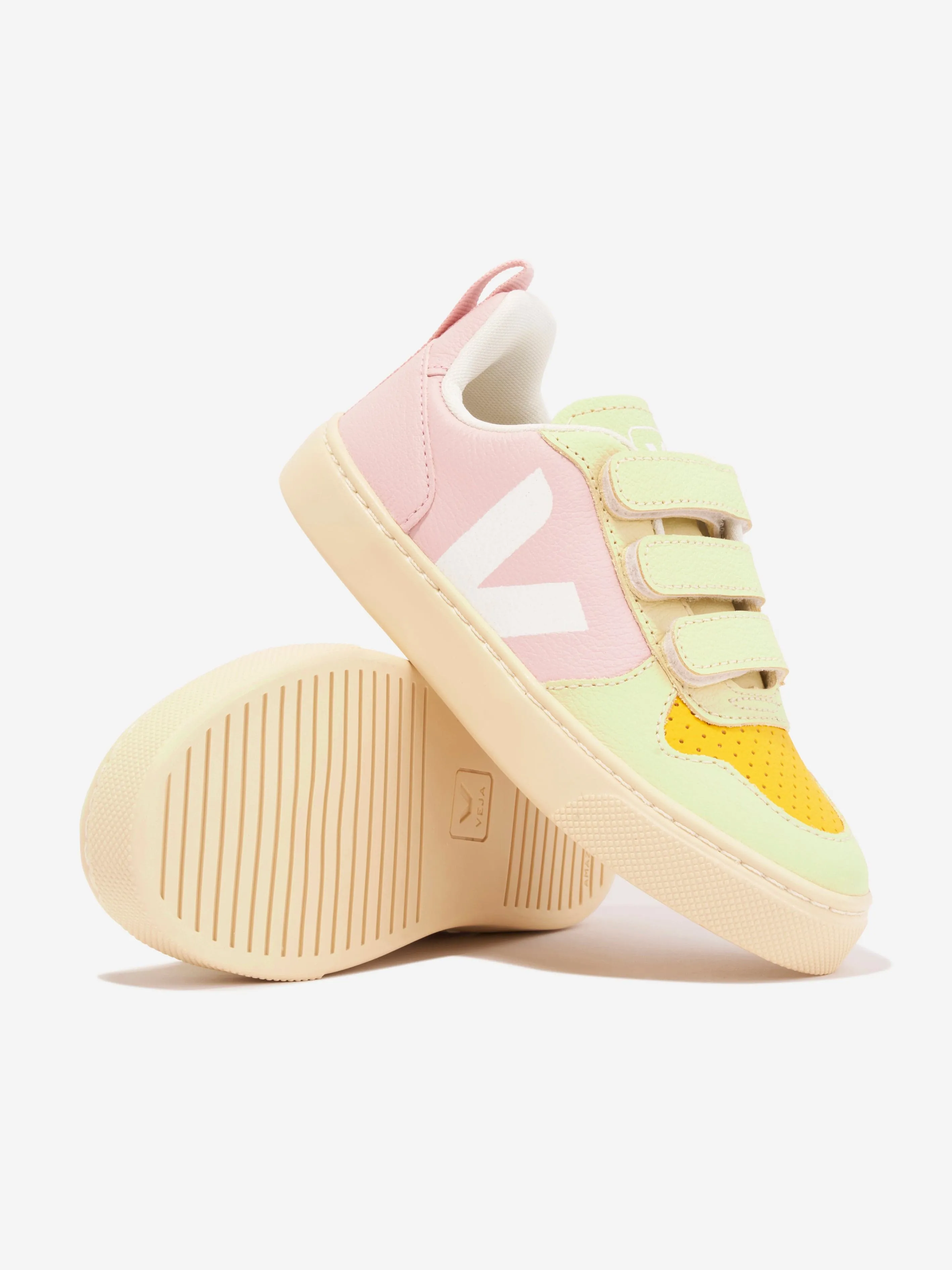 Veja Girls Small V-10 Animal Observatory Trainers in Pink