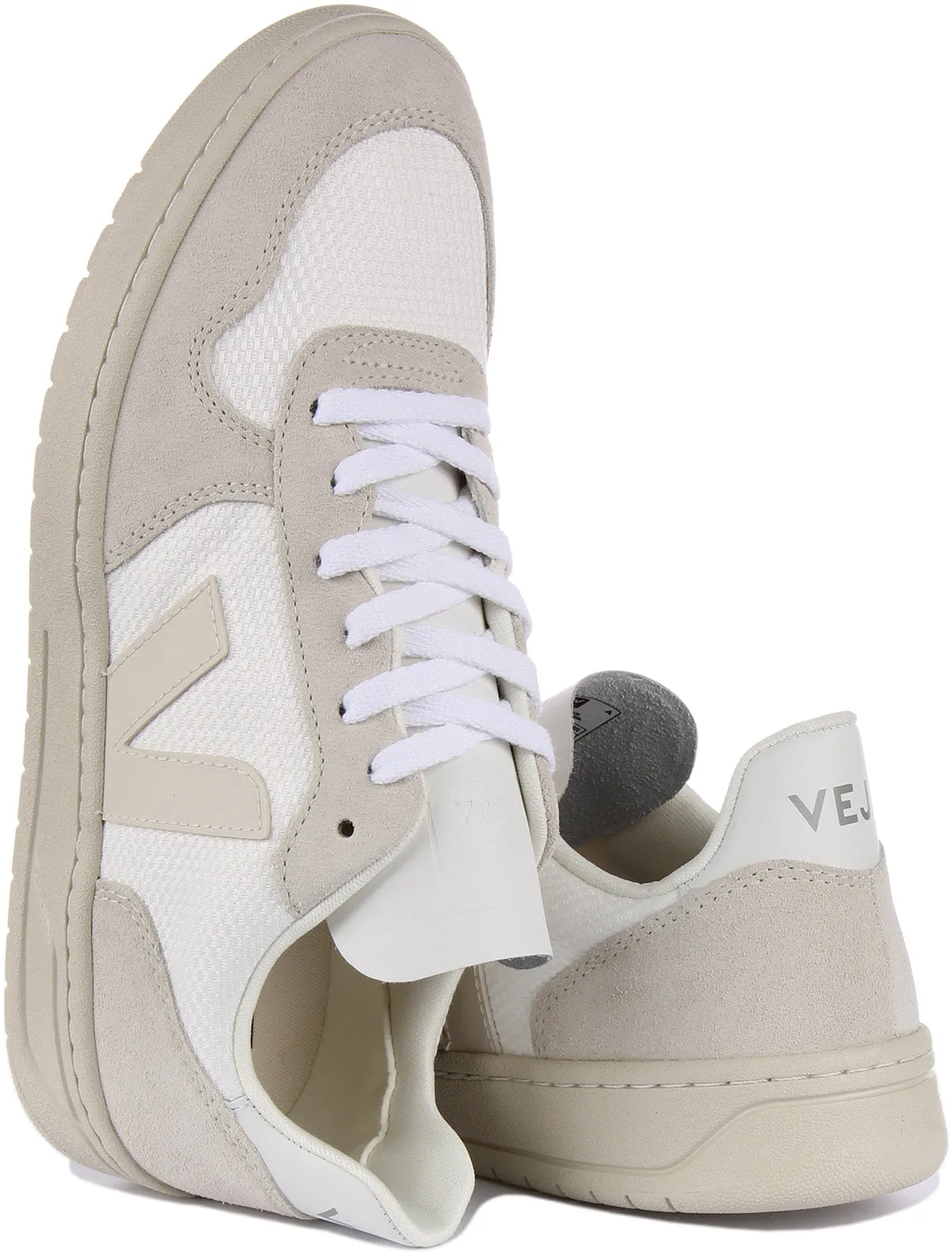 Veja V-10 B-Mesh In White Grey For Women