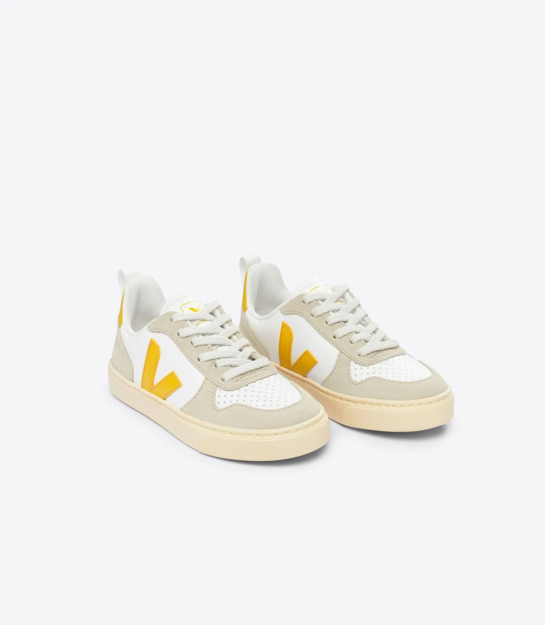 Veja V-10 Lace Boys Girls White Ouro Almond Trainer