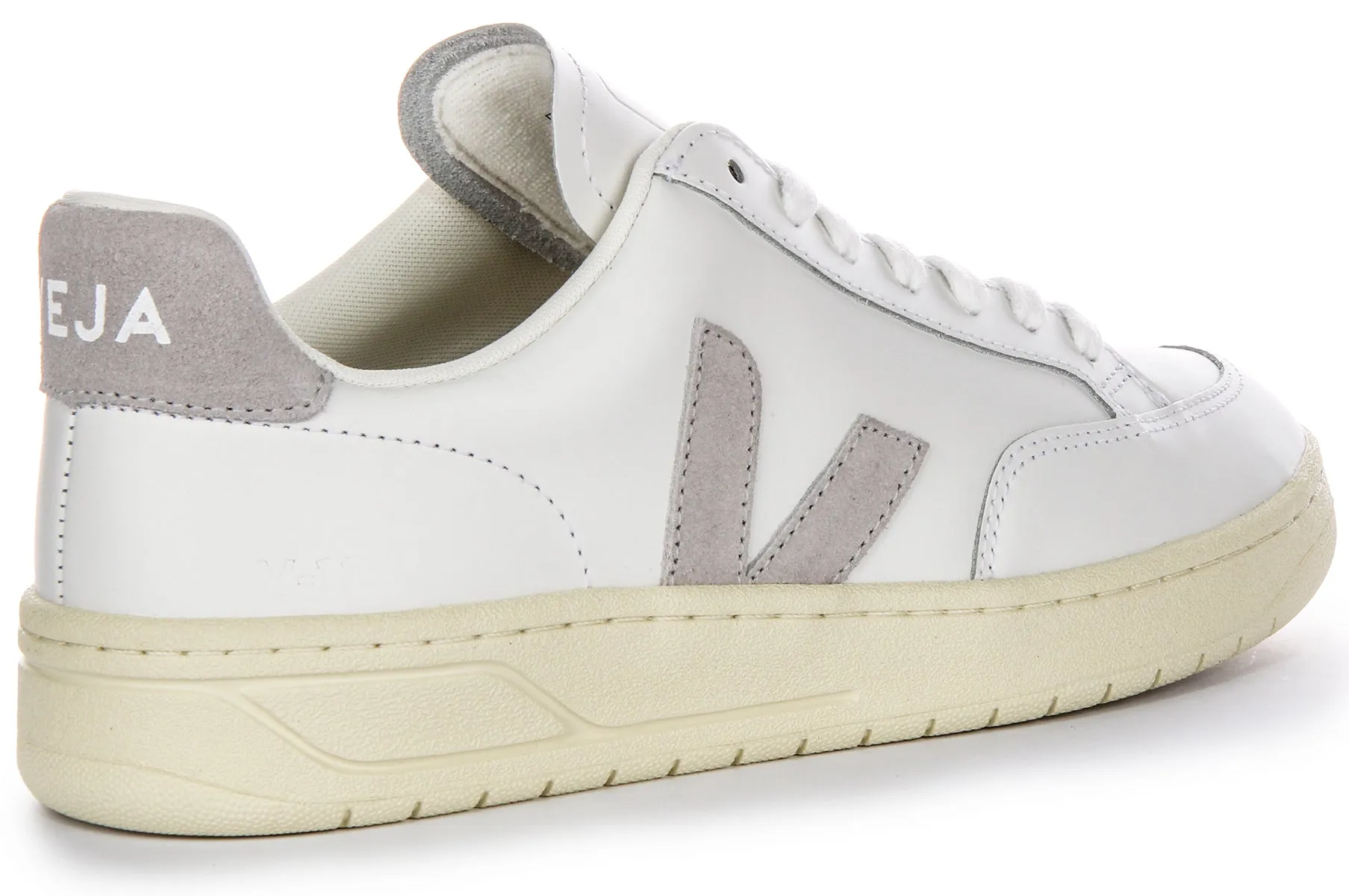 Veja V 12 Leather In White Light Grey For Men